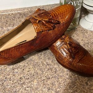 Ennesi genuine snake skin reptile loafer mens 8.5 6594 with tassel